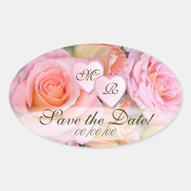 Roses for my Love  ~ Oval Stickers (Front)