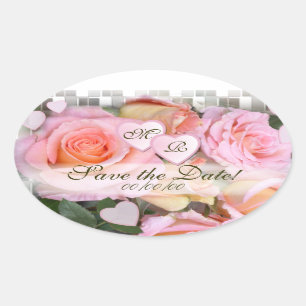 Roses for my Love  ~ Oval Stickers