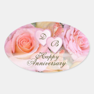 Roses for my Love  ~ Oval Stickers