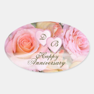 Roses for my Love  ~ Oval Stickers