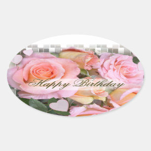 Roses for my Love ~ Oval Stickers
