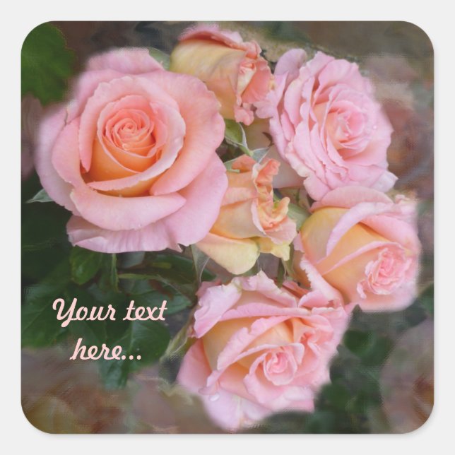 Roses for my Love ~ Square Stickers (Front)