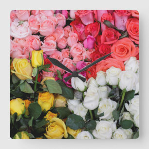 Roses for sale, San Miguel de Allende, Mexico Square Wall Clock