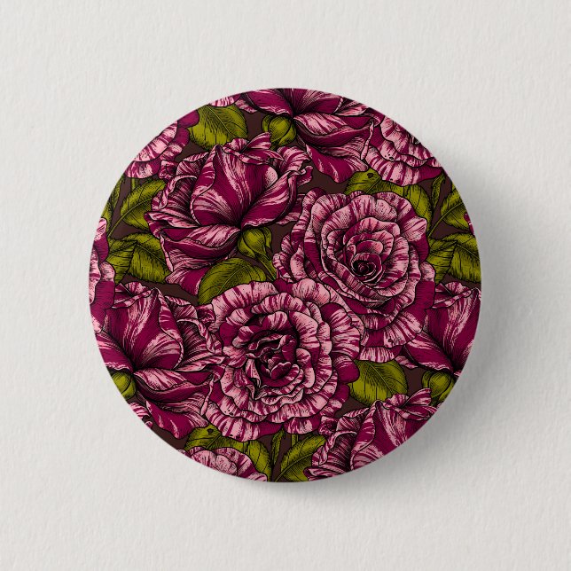 Roses for you 6 cm round badge (Front)