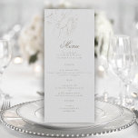 Roses Formal Modern Classic Ivory Elegant Wedding Menu<br><div class="desc">Set the tone for your traditional black tie wedding with this formal ivory wedding menu, featuring exquisite hand-drawn roses with a realistic faux-embossed effect over a soft, textured medium ivory watercolor background. The refined layout blends modern typography with classic elegance, creating a timeless and sophisticated presentation for your dinner and...</div>