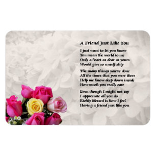 Roses Friend Poem Magnet