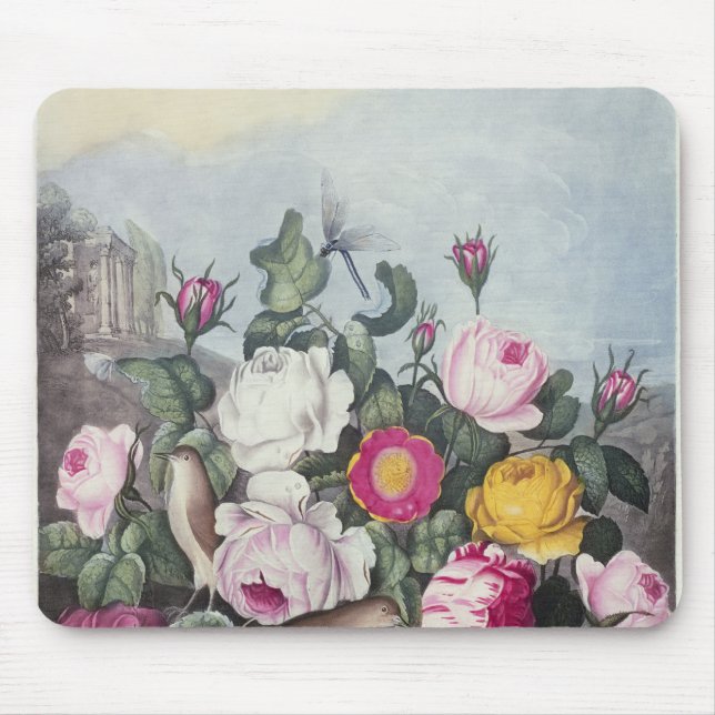 Roses, from 'The Temple of Flora' Mouse Mat (Front)