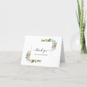 Roses Funeral Memorial Wedding Shower Folded Thank You Card