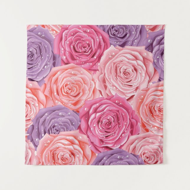 Roses Galore: Beautiful Seamless Pattern. Tapestry (Front)
