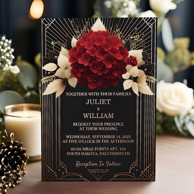 Roses Garden Diamond Red Black And Gold Wedding (Creator Uploaded)