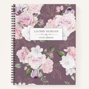 Roses Garden Mauve Personalised Notebook