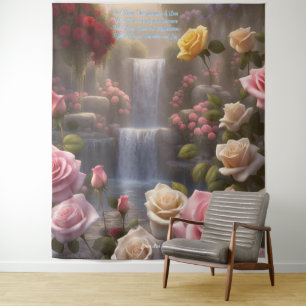 Roses Garden Waterfall The Floriography Customised Tapestry