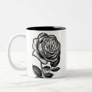 Roses, Gardener gift, Mother's gift, Vintage Rose Two-Tone Coffee Mug