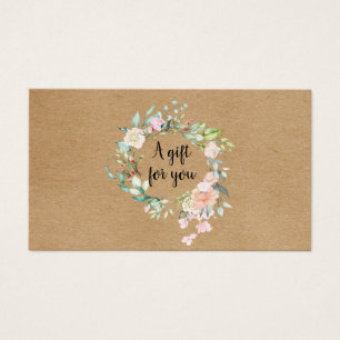 Roses Garland Rustic Kraft Gift Card