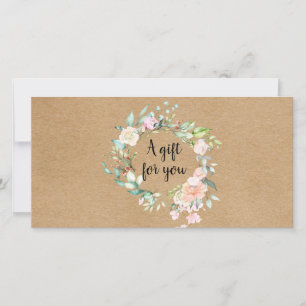Roses Garland Rustic Kraft Gift Certificate