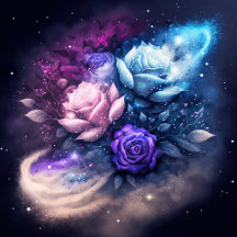 Roses Glowing in Night Sky Jigsaw Puzzle