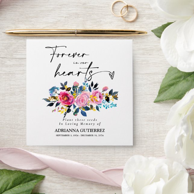 Roses Gold Seed Packet Memorial Funeral Envelope (Wedding)