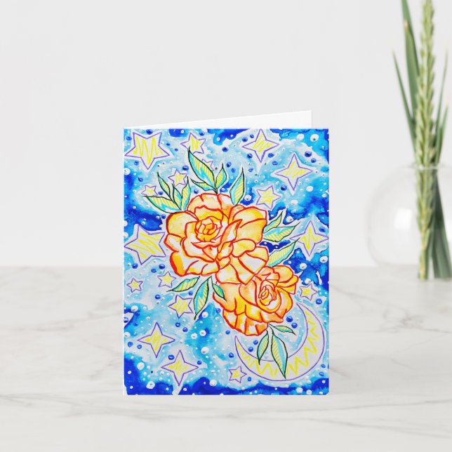 Roses Greeting Note Card (Front)