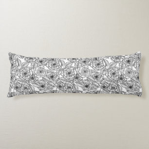 Roses hand drawn pattern body cushion