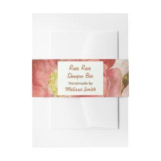 Roses Handmade Shampoo Bar Soap Band Wrap Invitation Belly Band