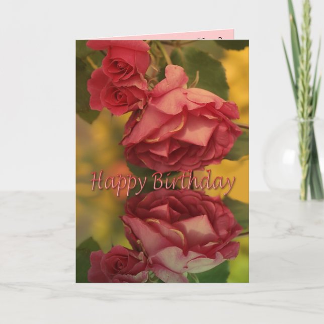 Roses happy birthday card (Front)