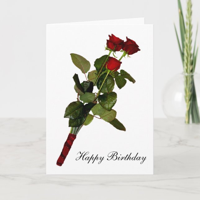 Roses Happy Birthday I Love You Card (Front)