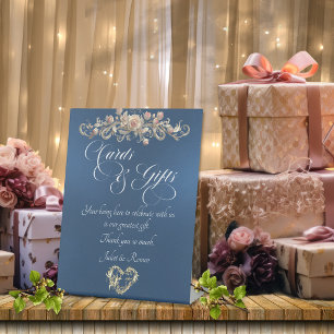 Roses & Heart Cards & Gifts - Blue Pedestal Sign