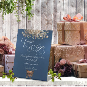 Roses & Heart Cards & Gifts - Blue Pedestal Sign