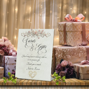 Roses & Heart Cards & Gifts - Cream Pedestal Sign