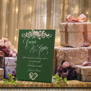 Roses & Heart Cards & Gifts - Emerald Pedestal Sign