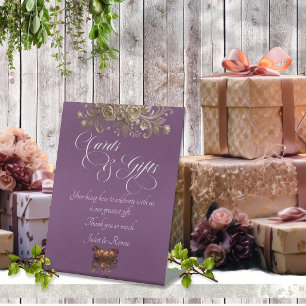 Roses & Heart Cards & Gifts - Lavender Pedestal Sign
