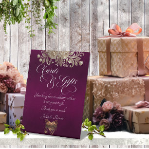Roses & Heart Cards & Gifts - Plum Pedestal Sign