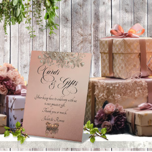 Roses & Heart Cards & Gifts - Rose Gold Pedestal Sign