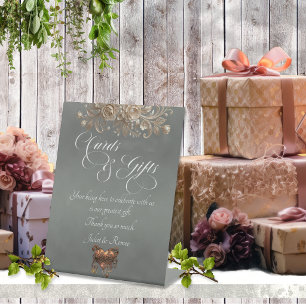 Roses & Heart Cards & Gifts - Sage Pedestal Sign