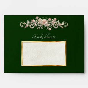 Roses & Heart Envelope - Emerald