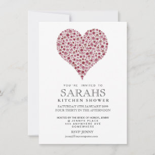 Roses Heart Kitchen Tea Bridal Shower Party Invite