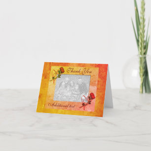 Roses Heart Personalised Photo Thank You Card