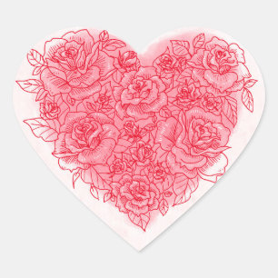 Roses Heart Sticker