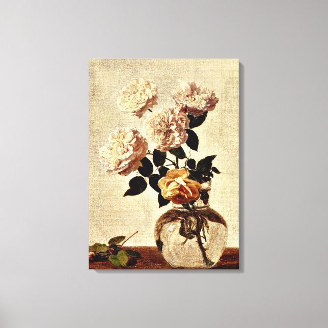 Roses, Henri Fantin-Latour artwork Canvas Print (Front)