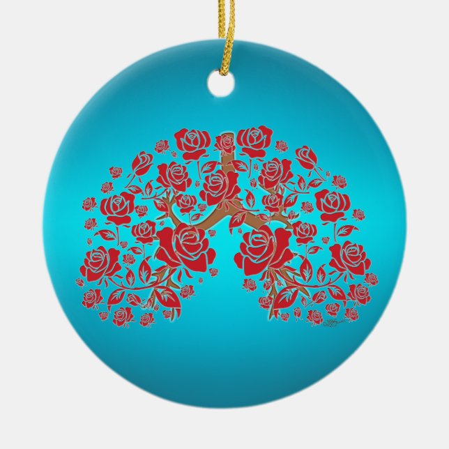 Roses & Hope Ceramic Tree Decoration (Front)