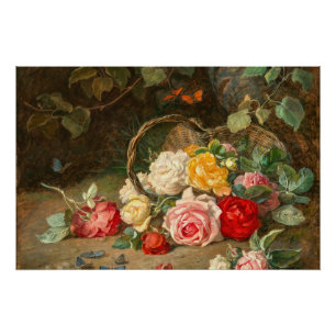 Roses in a Basket – Josef Neugebauer Poster