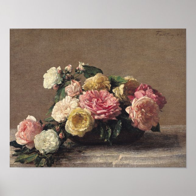 Roses in a Dish, 1882 Poster (Front)