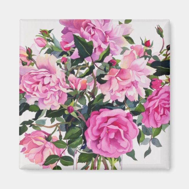 Roses in a Glass Jar Magnet (Front)