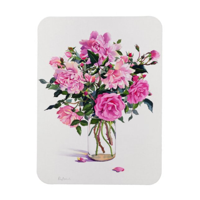 Roses in a Glass Jar Magnet (Vertical)