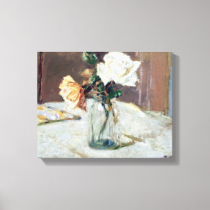 Roses in a Glass Vase by Edouard Vuillard Canvas Print
