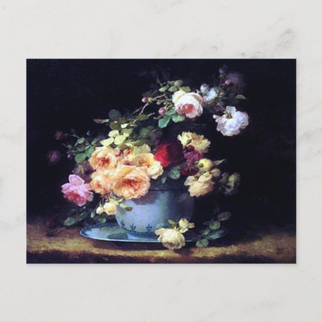 Roses in a Porcelain Bowl by Emilie Vouga Postcard (Front)