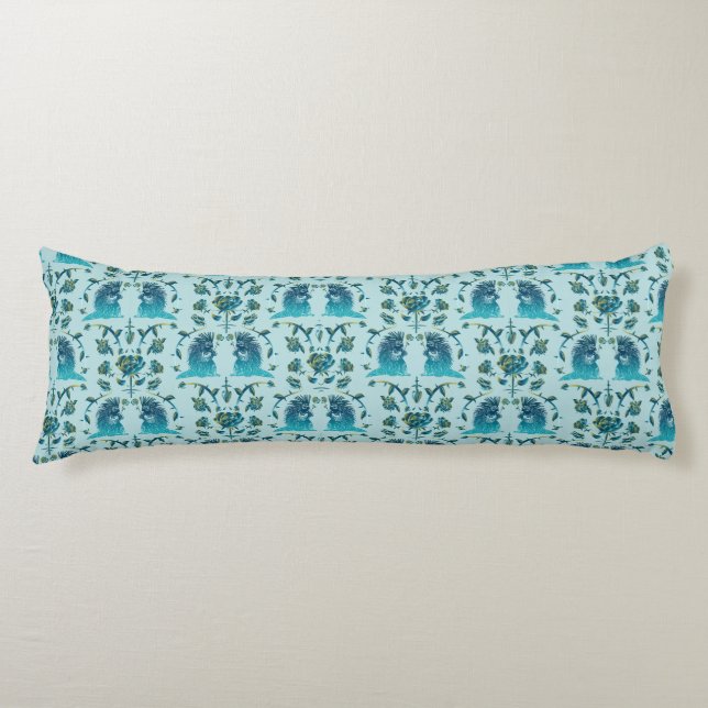 Roses In a Rough Patch Aqua Body Cushion (Front)