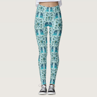 Roses In a Rough Patch Aqua Leggings