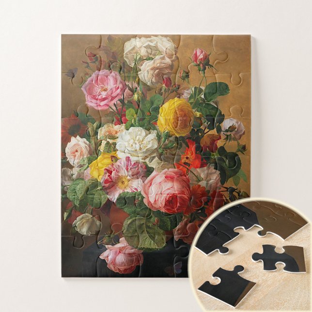 Roses in a Vase by Aghate Pilon, Floral Art Jigsaw Puzzle (Creator Uploaded)