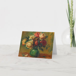 Roses in a Vase by Pierre-Auguste Renoir Thank You Card